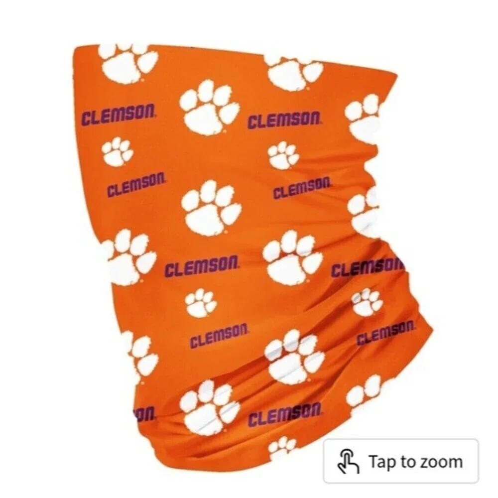 Clemson Tigers All Over Logo Orange Neck Gaiter